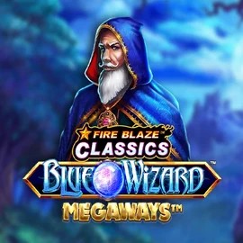 Official Slots logo: Fire Blaze Blue Wizard Megaways by Rarestone Gaming at Imperial Wins Casino